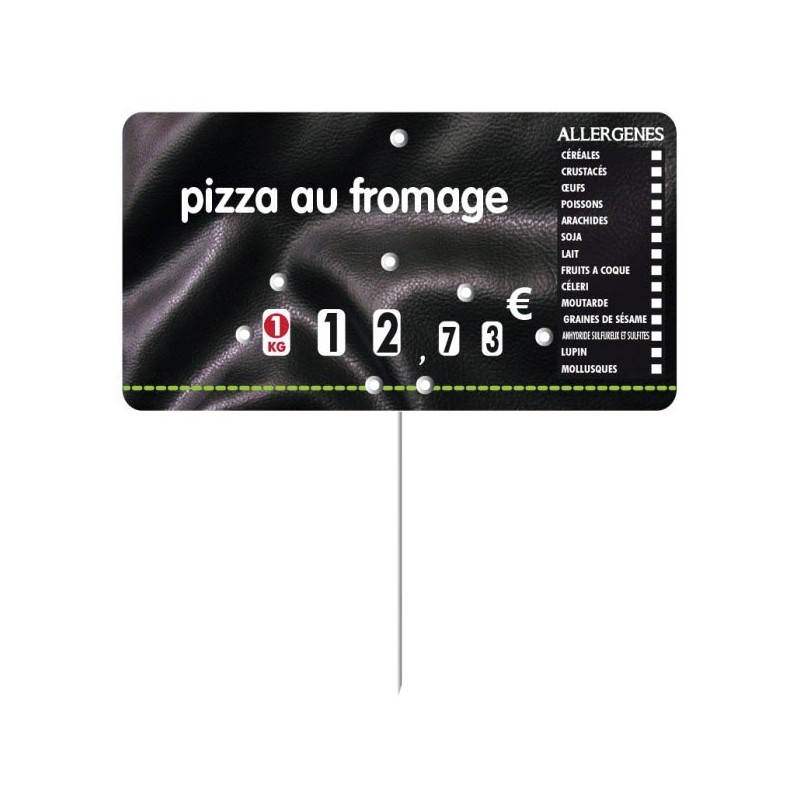 Etiquette : Presto à texte avec allergènes - 7x13 cm (avec roulettes & pique inox)disponible à la Maison Pollet de Toulouse