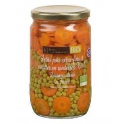 Petits Pois extra-fins et Carottes en rondelle BIO - 72 cl (Jean d'Audignac) Légumes cultivés en Francedisponible à la Maison Pollet de Toulouse