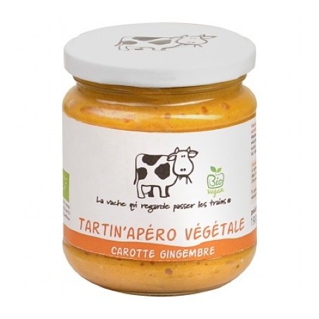 Tartin'Apéro végétale Carotte-Gingembre bio - 190 g (La vache qui regarde passer les trains)disponible à la Maison Pollet de Toulouse