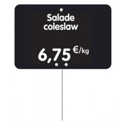 Etiquette : Noire à texte et prix - 6x8 cm (pique inox)disponible à la Maison Pollet de Toulouse