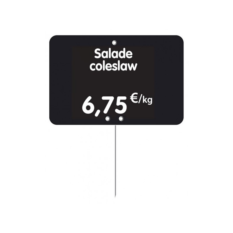 Etiquette : Noire à texte et prix - 6x8 cm (pique inox)disponible à la Maison Pollet de Toulouse