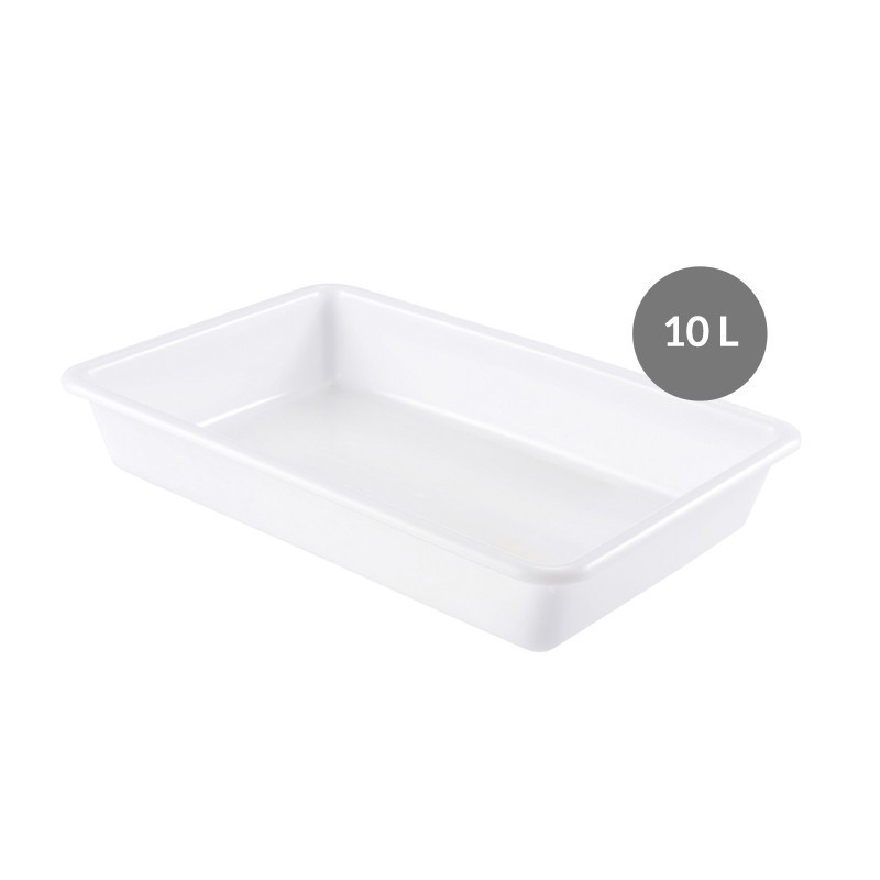 Bac Plat PEHD Blanc 10 L - 535x385x80 mm (Gilac)disponible à la Maison Pollet de Toulouse
