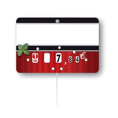 Etiquette : Carmina neutre - 7x10 cm (avec roulettes & pique inox)disponible à la Maison Pollet de Toulouse