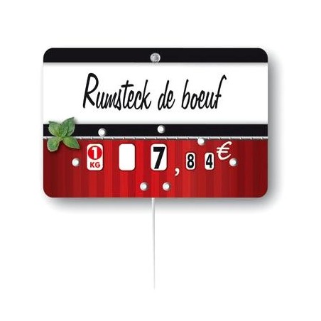 Etiquette : Carmina à texte - 7x10 cm (avec roulettes & pique inox)disponible à la Maison Pollet de Toulouse