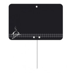 Etiquette : Noire neutre décor Charcuterie Traiteur - 8x12 cm (pique inox)disponible à la Maison Pollet de Toulouse