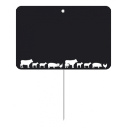 Etiquette : Noire neutre décor Boucherie - 8x12 cm (pique inox)disponible à la Maison Pollet de Toulouse