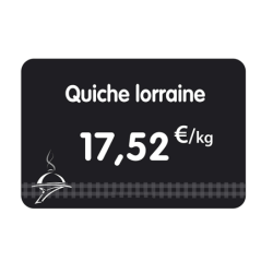 Etiquette : Noire à texte et prix décor Charcuterie Traiteur - 6x8 cm (pique inox)disponible à la Maison Pollet de Toulouse