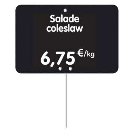 Etiquette : Noire à texte et prix - 8x12 cm (pique inox)disponible à la Maison Pollet de Toulouse