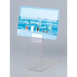 Pieds porte étiquettes PVC cristal incliné 80° avec grippeur H - 5 cmdisponible à la Maison Pollet de Toulouse