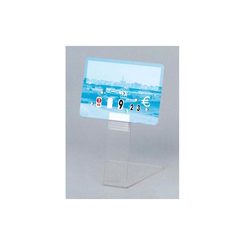 Pieds porte étiquettes PVC cristal incliné 80° avec grippeur H - 5 cmdisponible à la Maison Pollet de Toulouse