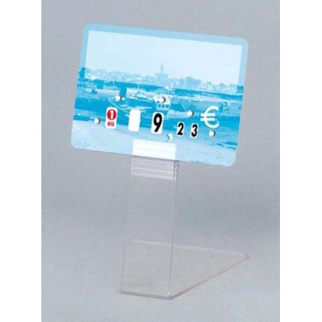 Pieds porte étiquettes PVC cristal incliné 80° avec grippeur H - 5 cmdisponible à la Maison Pollet de Toulouse