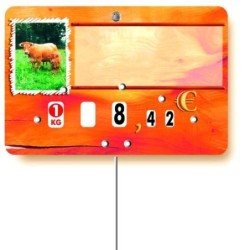 Etiquette : Paprika Viande Bovine ou Veau neutre - 8x12 cm (avec roulettes & pique inox)disponible à la Maison Pollet de Toulouse