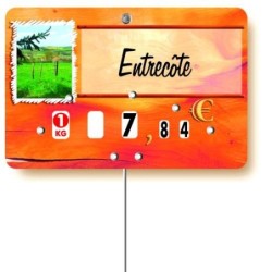 Etiquette : Paprika Prairie à texte - 8x12 cm (avec roulettes & pique inox)disponible à la Maison Pollet de Toulouse