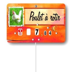 Etiquette : Paprika Volaille à texte - 8x12 cm (avec roulettes & pique inox)disponible à la Maison Pollet de Toulouse