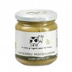 Tartin'Apéro Méditerranéenne bio Olives Vertes - 190 g (La vache qui regarde passer les trains)disponible à la Maison Pollet de Toulouse