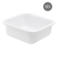 Cuvette 12 L PEBD Blanc - 390x390x140 mm (Gilac)disponible à la Maison Pollet de Toulouse