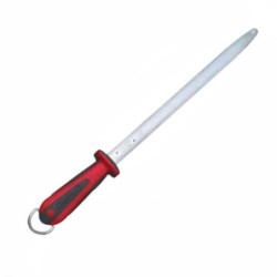 Fusil ovale 30 cm manche Bi-matière Rouge - Taillage fin (Fischer)disponible à la Maison Pollet de Toulouse
