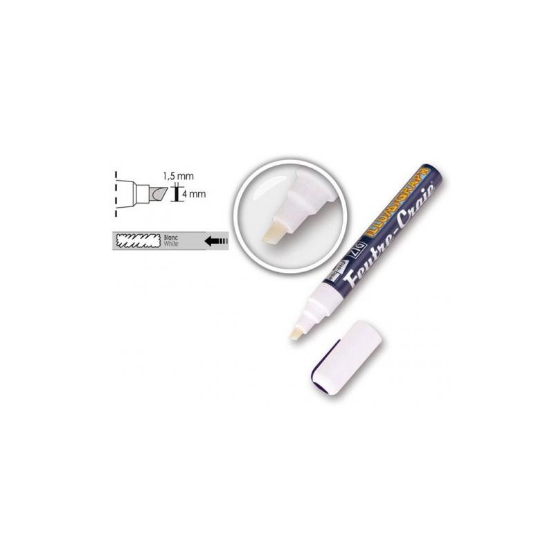 Feutre Craie Blanc pointe finedisponible à la Maison Pollet de Toulouse