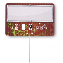 Etiquette : Arabesque bordeaux neutre - 8x12 cm (avec roulettes & pique inox)disponible à la Maison Pollet de Toulouse