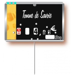 Etiquette : Métallic Fromage à texte - 7x10 cm (avec roulettes & pique inox)disponible à la Maison Pollet de Toulouse
