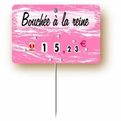 Etiquette : Turbulence rose à texte - 7x10 cm (avec roulettes & pique inox)disponible à la Maison Pollet de Toulouse