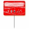 Etiquette : Turbulence rouge neutre - 8x12 cm (avec roulettes & pique inox)disponible à la Maison Pollet de Toulouse