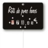 Etiquette : Noire à texte - 8x12 cm (avec roulettes & pique inox)disponible à la Maison Pollet de Toulouse