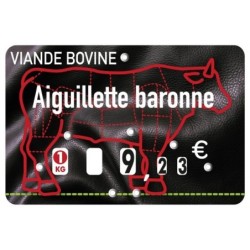 Etiquette : Presto Viande Bovine à texte - 8x12 cm (avec roulettes & pique inox)disponible à la Maison Pollet de Toulouse