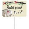 Etiquette : Marius Artisan Boucher à texte - 8x12 cm (avec roulettes & pique inox)disponible à la Maison Pollet de Toulouse