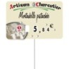 Etiquette : Marius Artisan Charcutier à texte - 7x10 cm (avec roulettes & pique inox)disponible à la Maison Pollet de Toulouse