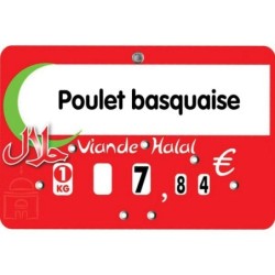 Etiquette : Halal à texte - 7x10 cm (avec roulettes & pique inox)disponible à la Maison Pollet de Toulouse