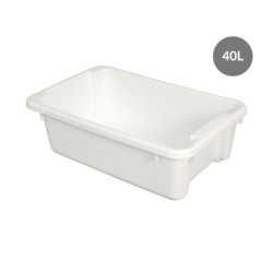 Bac Renforcé PEHD Blanc 40 L - 665x420x210 mm (Gilac)disponible à la Maison Pollet de Toulouse